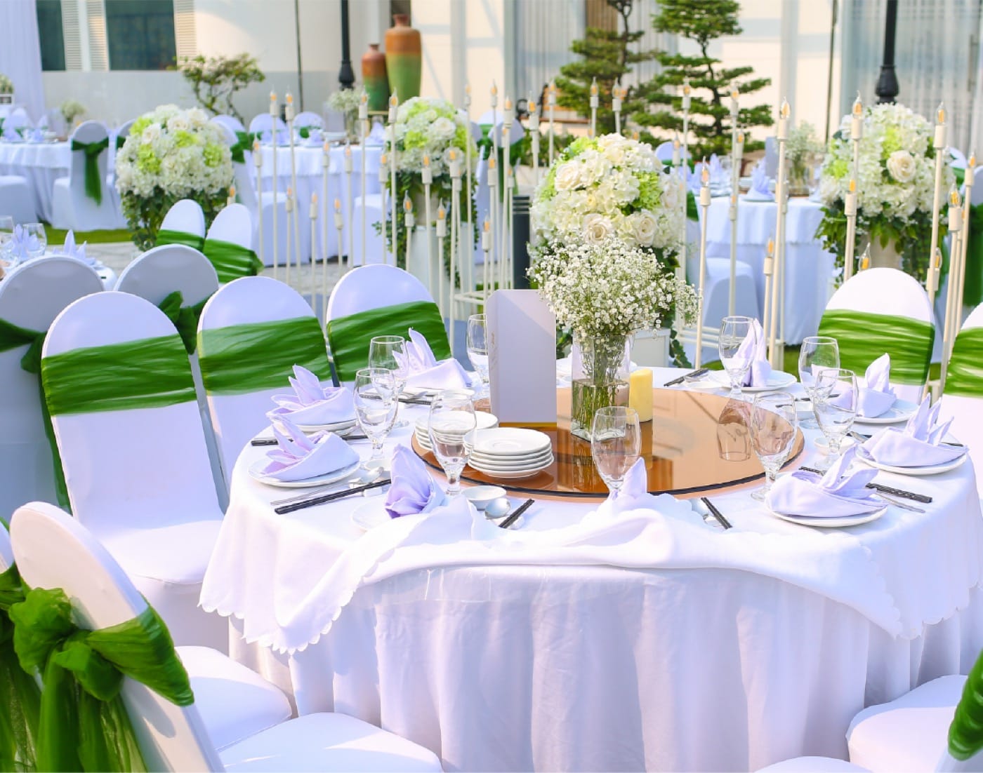 bàn tiệc cưới đẹp Đại Hỷ Garden