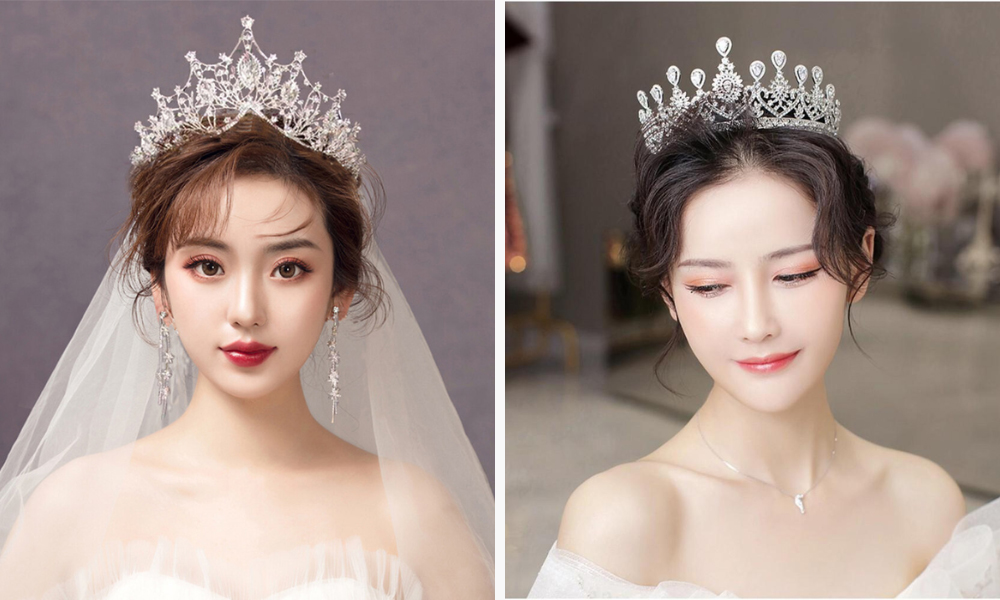 Kết Hợp Vương Miện Cho Mái Tóc Cô Dâu Kết Hợp Vương Miện Cho Mái Tóc Cô Dâu